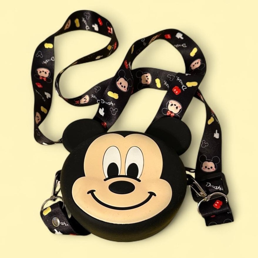 Mickey Mouse Coin Silicone Purse with Shoulder Strap